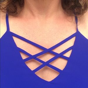 Royal blue spaghetti strap dress